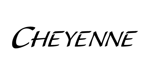 Black 'CHEYENNE' logo on a white background