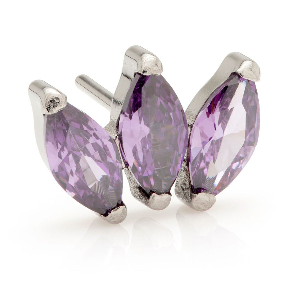 Ti Couture Threadless Triple Gem Prong Set Marquise Attachment