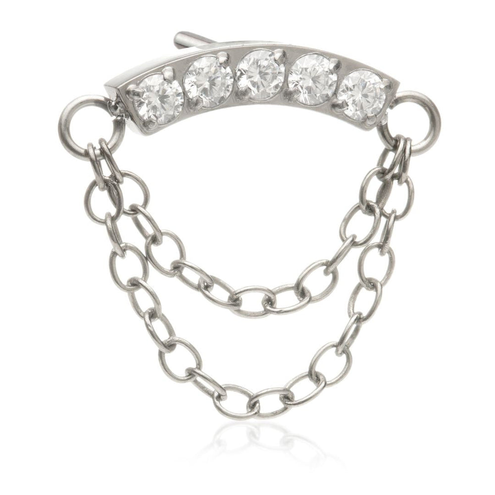 Ti Threadless Double Chain Curved Crescent Attachment