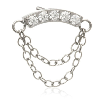 Ti Threadless Double Chain Curved Crescent Attachment