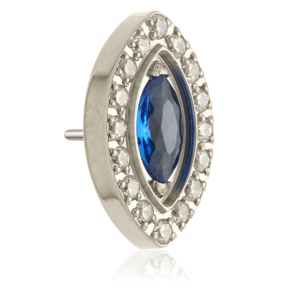Ti Threadless Gem Surrounded Marquise Attachment