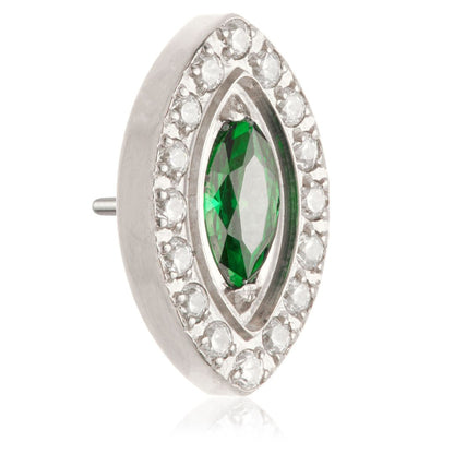 Ti Threadless Gem Surrounded Marquise Attachment