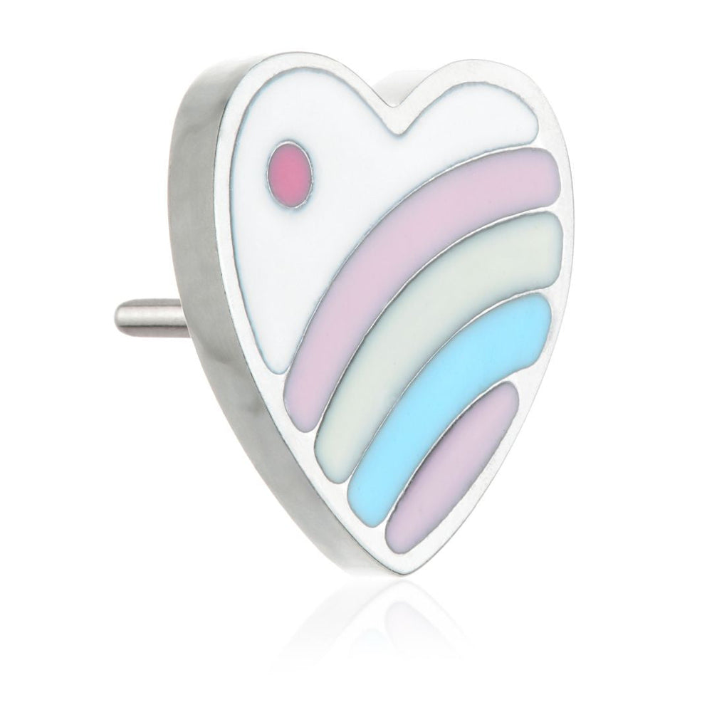 Ti Threadless Enamel Rainbow Heart Attachment