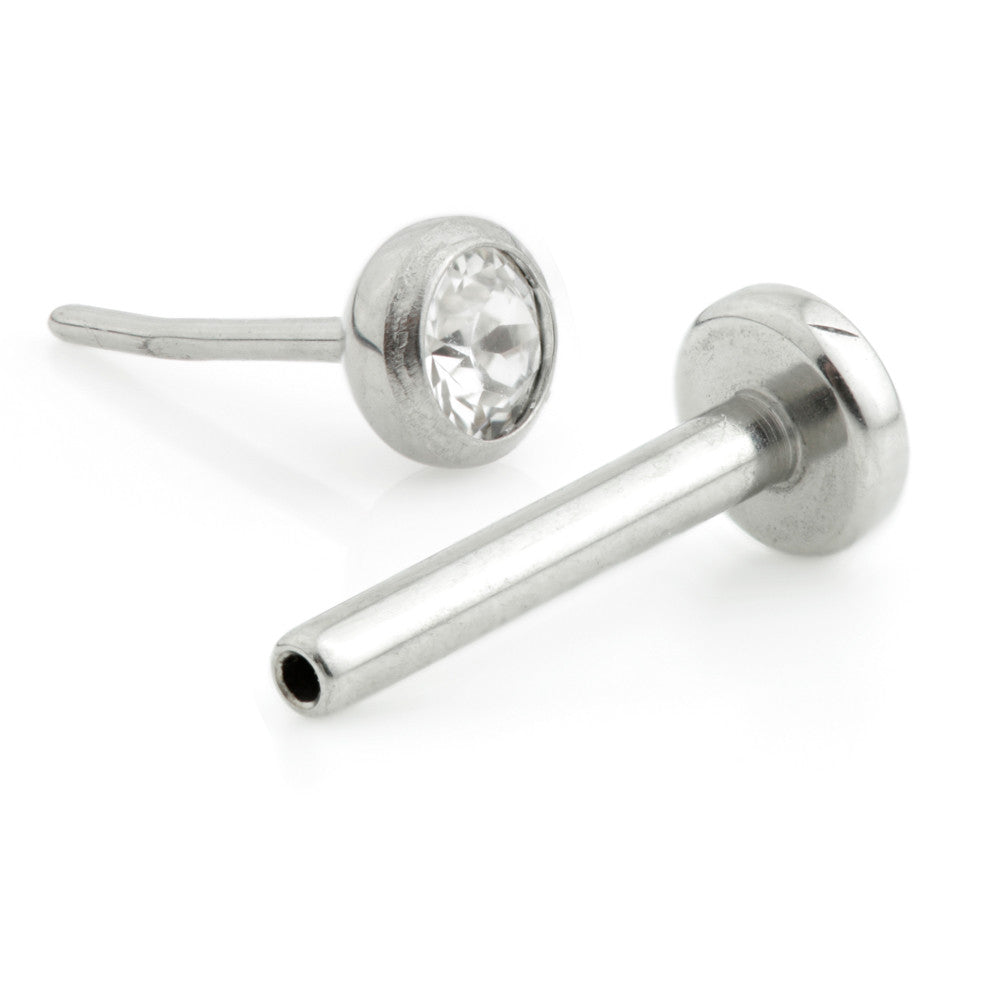 Threadless Ti Labret with Pop In Gem Ball