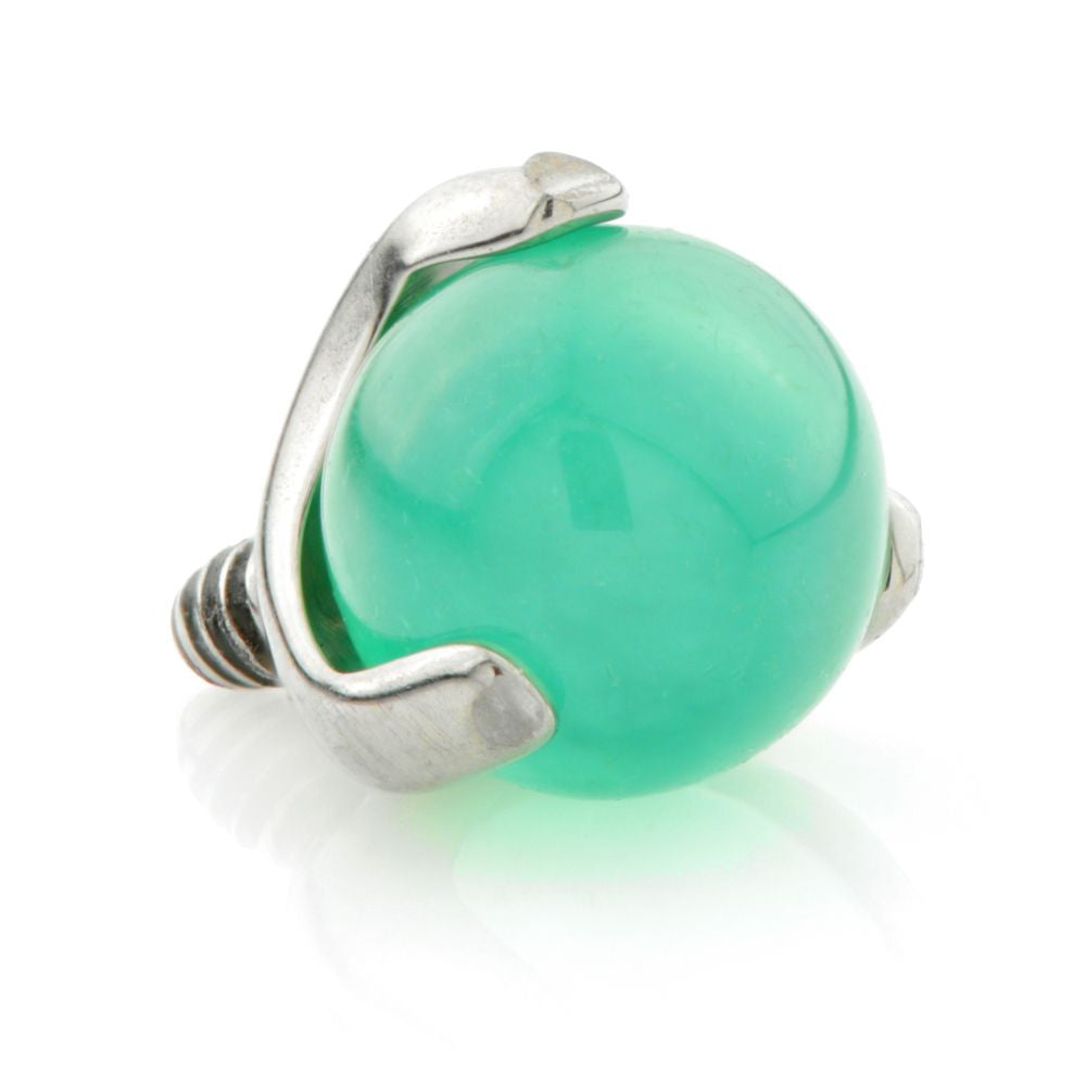 Titanium Jade Prong Set Ball Attachment