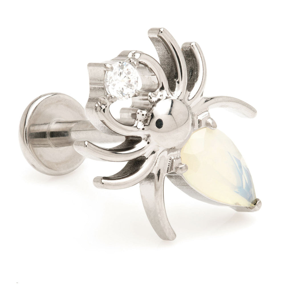 Ti Internal Jewelled Black Widow Labret
