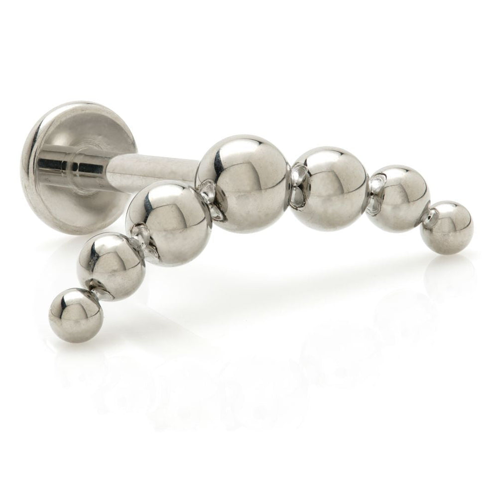 Titanium Internal Threaded Labret with Beaded Crescent Attachment