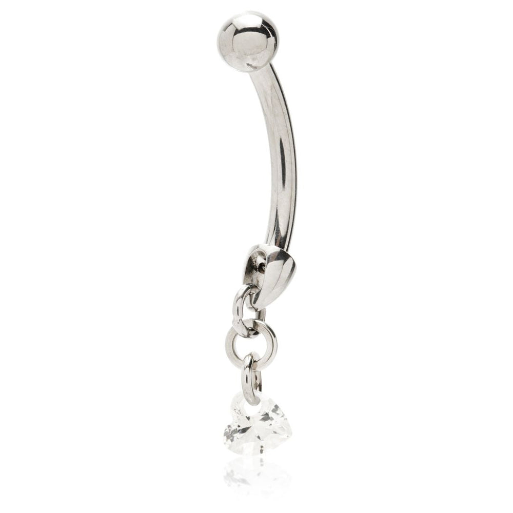 Titanium Reversable Rook Bar with Crystal Heart