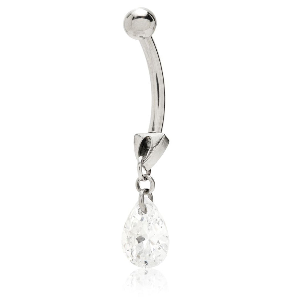 TiC Reversable Belly Bar with Crystal Tear