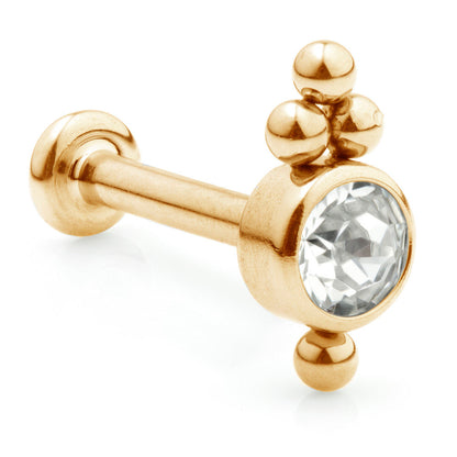 Ti Couture Internal Rose Gold Labrets Gem Cluster 3mm Base
