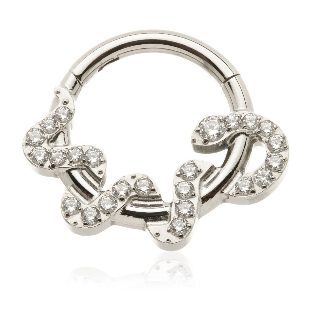 Ti Couture Coiled Gem Snake Hinge Ring