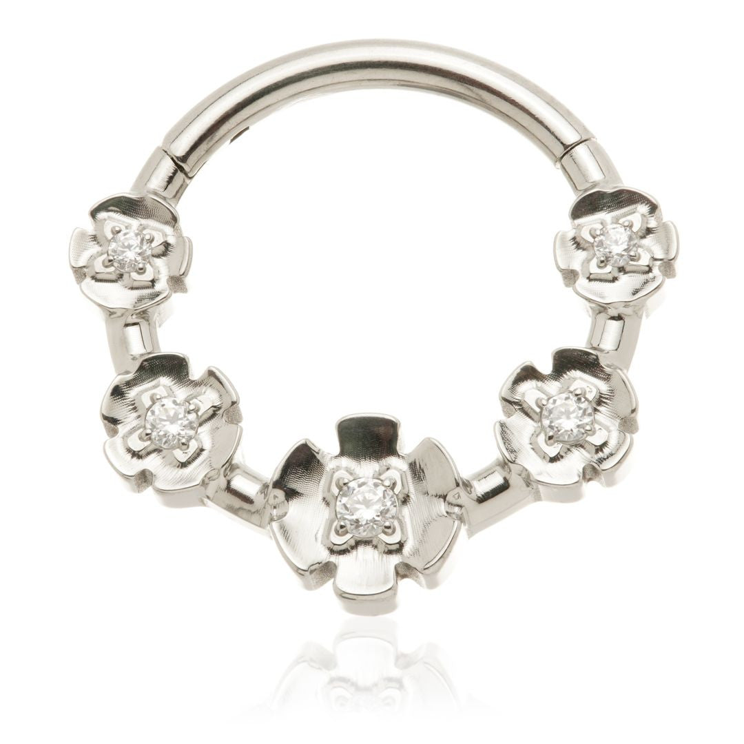 Ti Couture Flower Cluster Hinge Ring