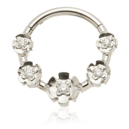 Ti Couture Flower Cluster Hinge Ring