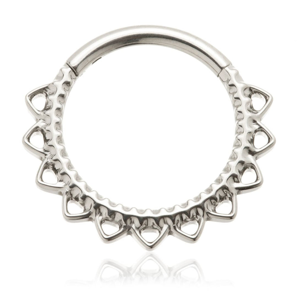 Ti Couture Beaded Open Petal Hinged Ring