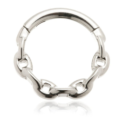 Titanium Chain Link Hinged Ring