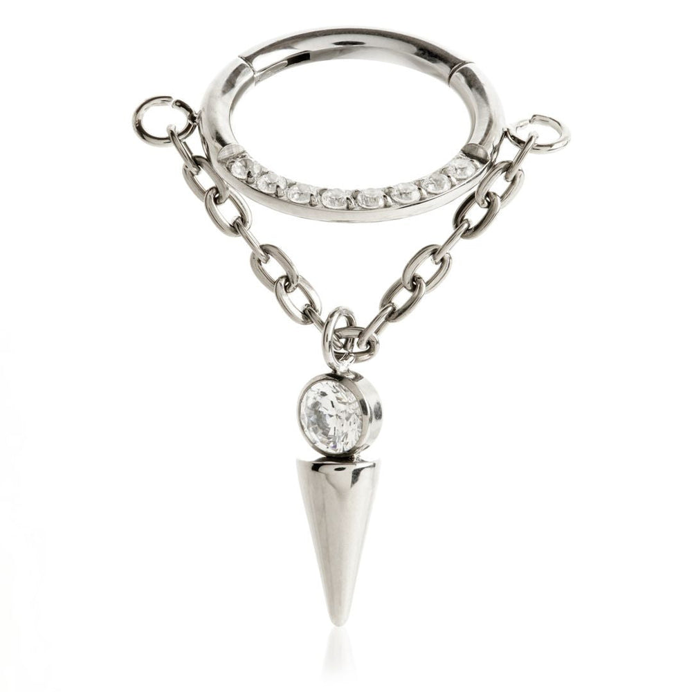 Ti Couture Bezel Gem Cone Hinged Ring