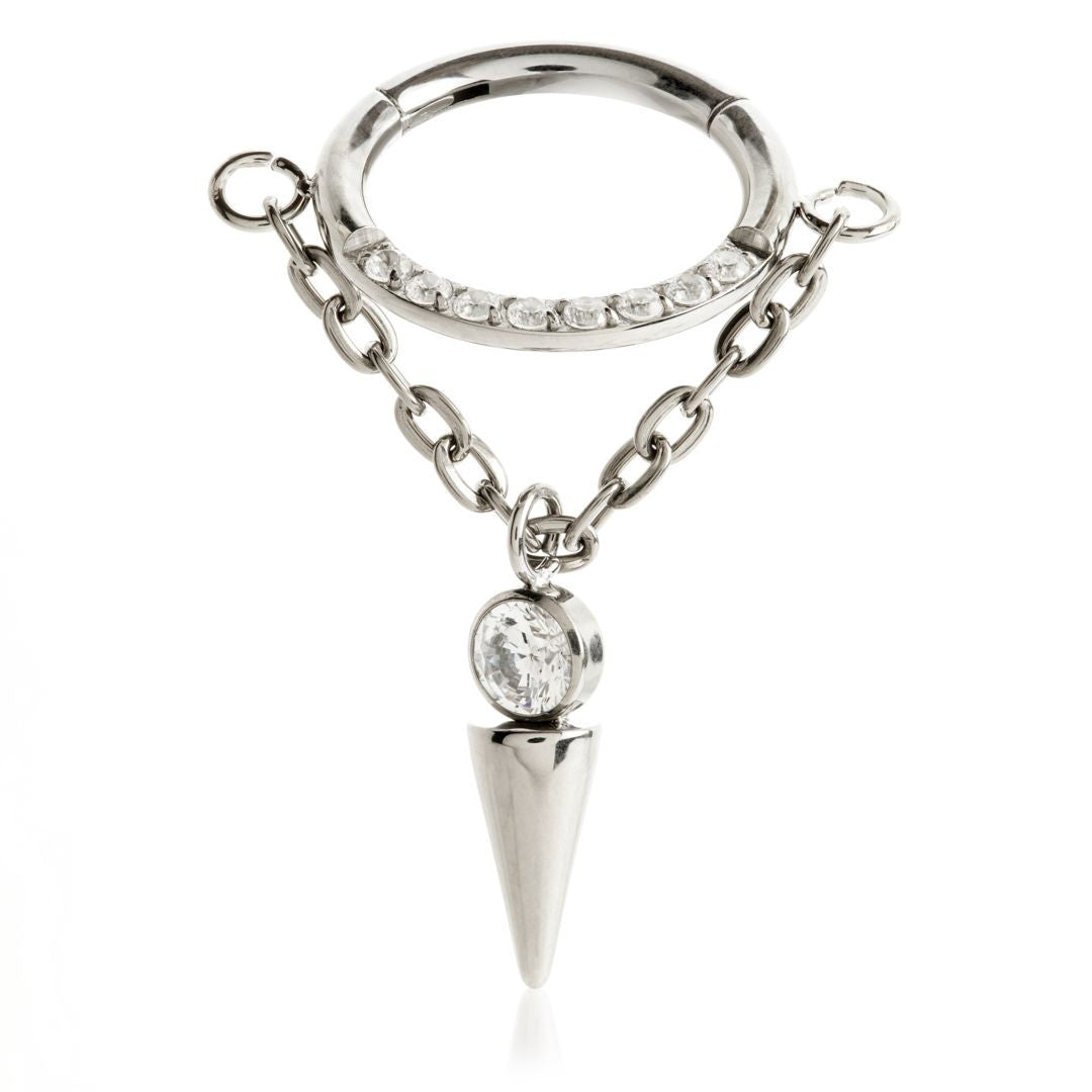 Ti Couture Bezel Gem Cone Hinged Ring