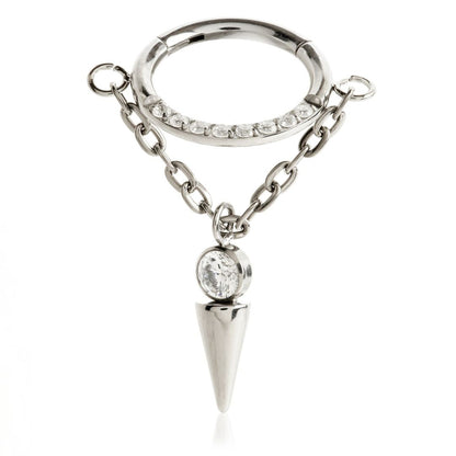 Ti Couture Bezel Gem Cone Hinged Ring