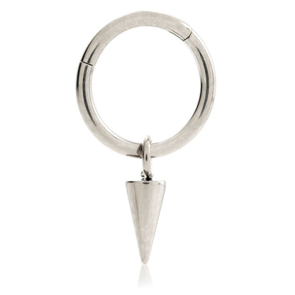 Titanium Hinged Ring with Spike Charm