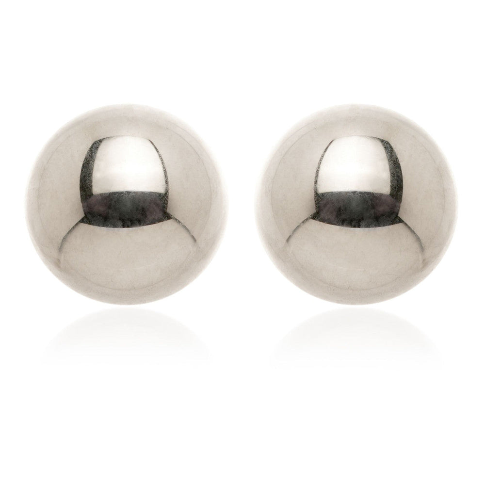 Titanium Plain Ball Stud Earrings (Pair)