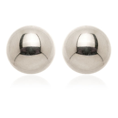 Titanium Plain Ball Stud Earrings (Pair)