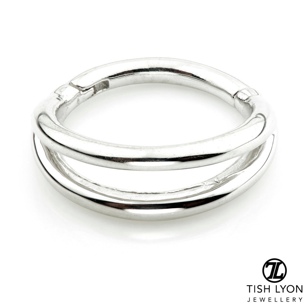 TL - Gold Double Band 8mm Hinge Ring
