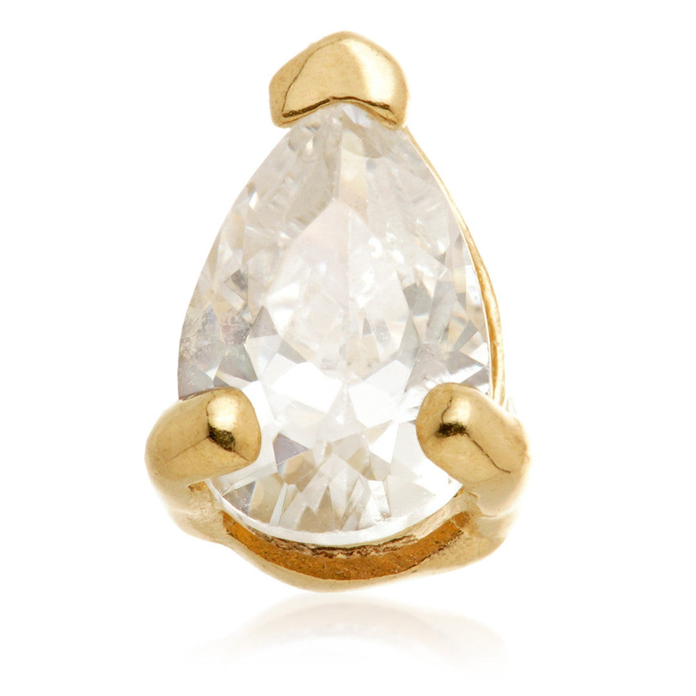 TL - 14ct Internal Gold Teardrop Gem Attachment