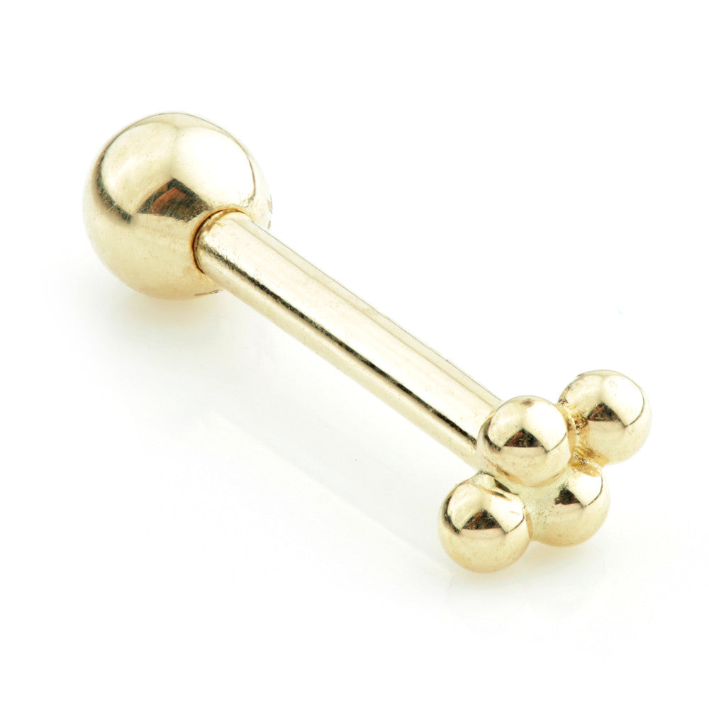 TL - 14 Carat Gold 4 Dot Cartilage Bar