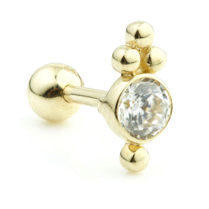 Caeli Gem Solid Gold Cartilage Barbell Earring