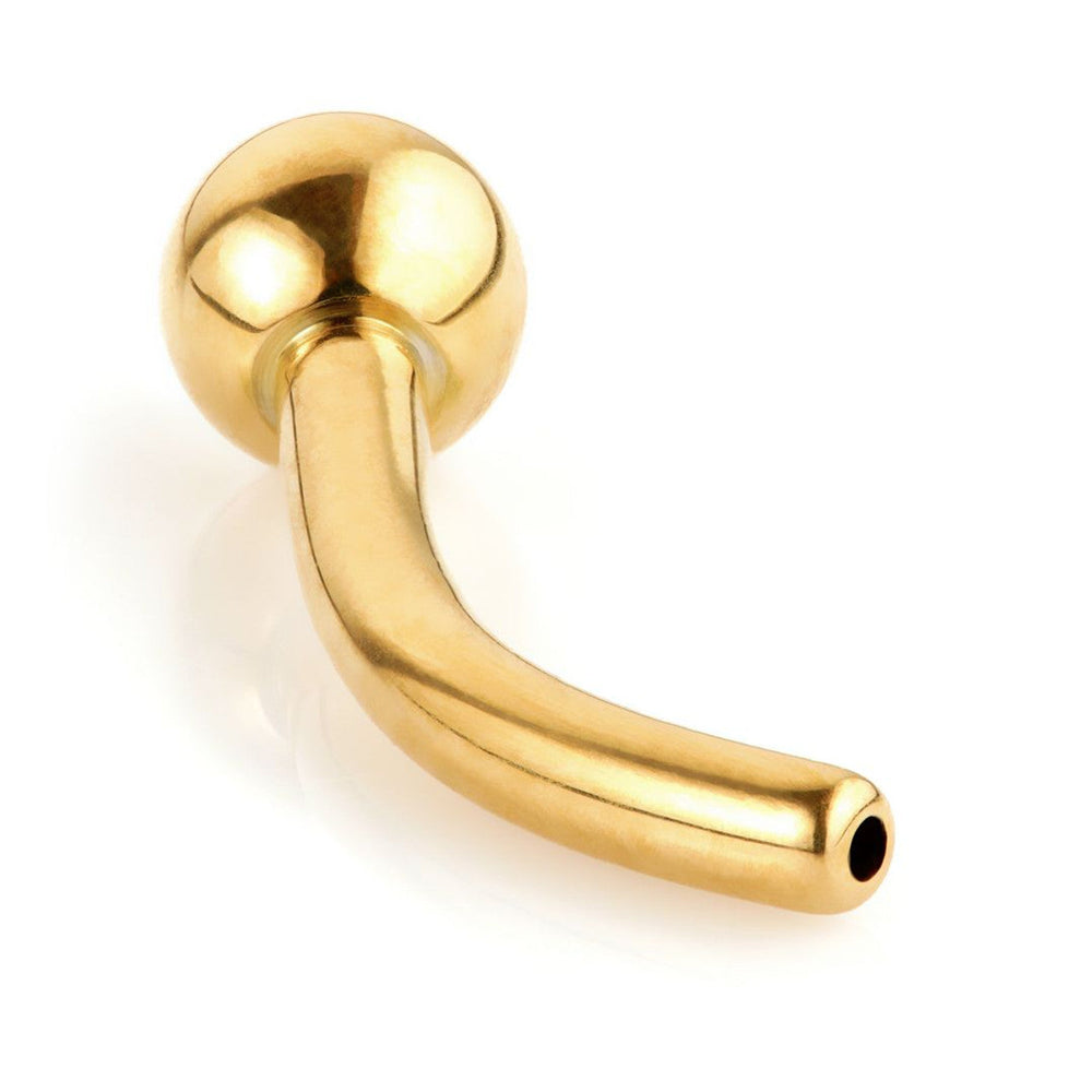 Zircon Gold Ti Threadless Micro Banana with Fixed Ball